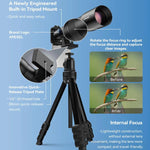 Kit de Lente TeleCular 50x para Smartphone com Tripé de Cabeça de Bola 360 Graus e Foco Interno, APEXEL APL-T50X