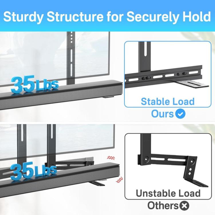 JJ-9452-B-0 No-Drilling Long Soundbar TV Wall Mount Speaker & TV Connecting Mount, JJ-9452-B-0