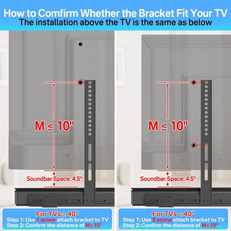 JJ-9452-B-0 No-Drilling Long Soundbar TV Wall Mount Speaker & TV Connecting Mount, JJ-9452-B-0