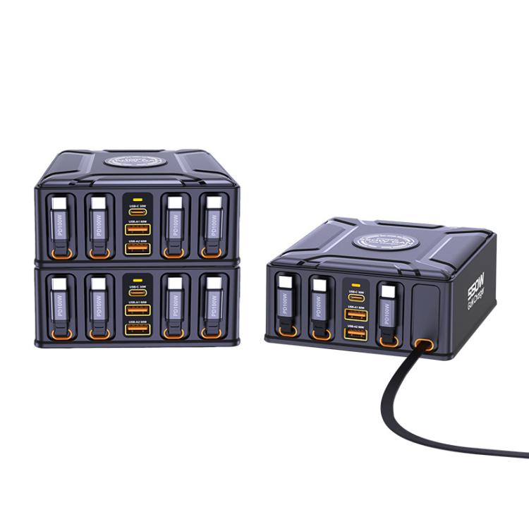 Carregador Multi-Porta Retrátil USB-C GaN de 550W com Carregamento Super Rápido, Ficha EU, Ficha US, Ficha UK, Ficha AU, Ficha KR