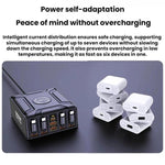 Carregador Multi-Porta Retrátil USB-C GaN de 550W com Carregamento Super Rápido, Ficha EU, Ficha US, Ficha UK, Ficha AU, Ficha KR