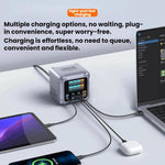 Carregador Multi-Porta GaN de 420W com Carregamento Super Rápido, Ficha EU, Ficha US, Ficha UK, Ficha AU, Ficha KR