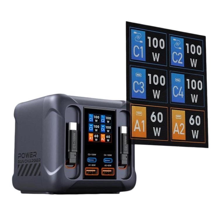 Carregador Multi-Porta de 300W com Tomada USB e Cabo Incorporado, Ficha EU, Ficha US, Ficha UK, Ficha AU, Ficha KR