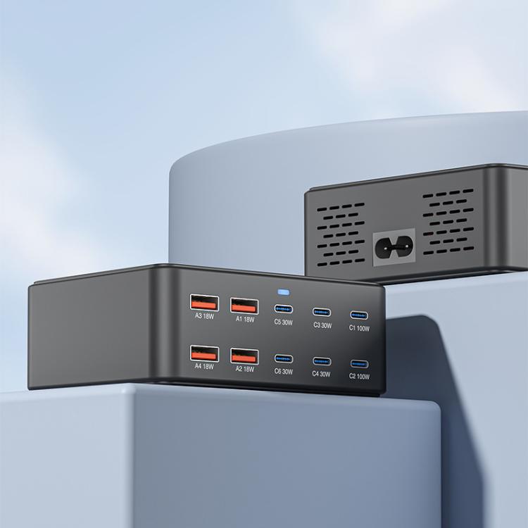 Carregador Multi-Porta GaN de 330W com Carregamento Super Rápido, Ficha EU, Ficha US, Ficha UK, Ficha AU, Ficha KR