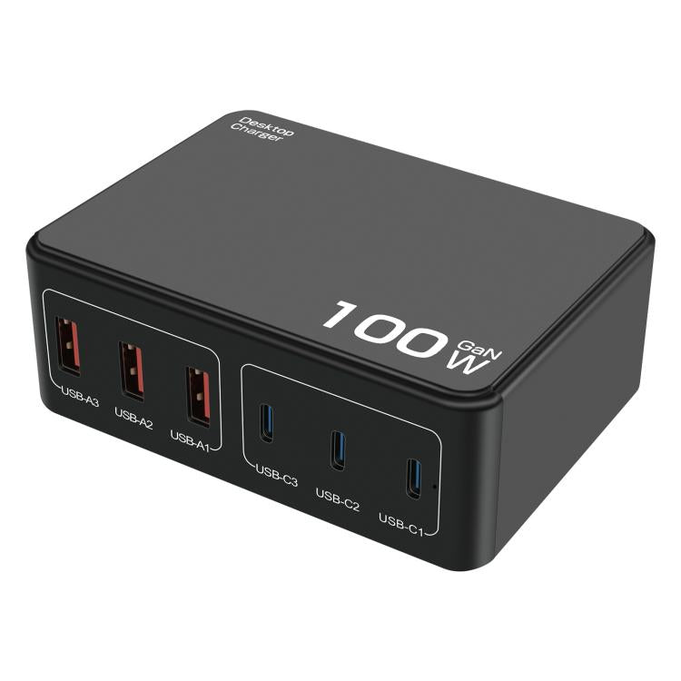 Carregador USB Multi-Porta PD de Alta Potência 100W com Carregamento Rápido, Ficha US, Ficha EU, Ficha AU, Ficha KR, Ficha UK