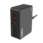 Carregador USB Multi-Porta PD de Alta Potência 100W com Carregamento Rápido, Ficha US, Ficha EU, Ficha AU, Ficha KR, Ficha UK