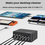 Carregador USB Multi-Porta PD de Alta Potência 100W com Carregamento Rápido, Ficha US, Ficha EU, Ficha AU, Ficha KR, Ficha UK