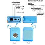 Mini Coluna Retro Bluetooth com Luzes RGB, Leitor de Cartão TF e Entrada para Pen USB, Áudio de Secretária