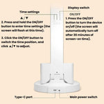 Xiajule Eye-Caring Study Desk Lamp With Time Display 3-Color Temperature Dimmable Reading Bedside Lamp, XH4000, XH4800