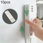 10 Peças Suporte de Placa para Acabamento de Fios com Ficha, Suporte de Router de Parede, Oval, Quadrado