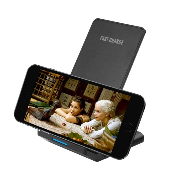 Carregador Sem Fios Vertical para Telemóvel R2 10W, Suporte de Carregamento Inteligente de Carga Rápida, Suporte de Secretária, R2 (Preto)