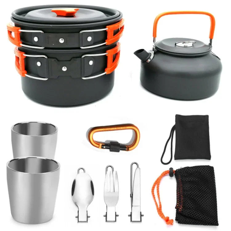 Conjunto de Bule Portátil para Campismo ao Ar Livre