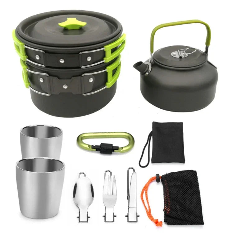 Conjunto de Bule Portátil para Campismo ao Ar Livre