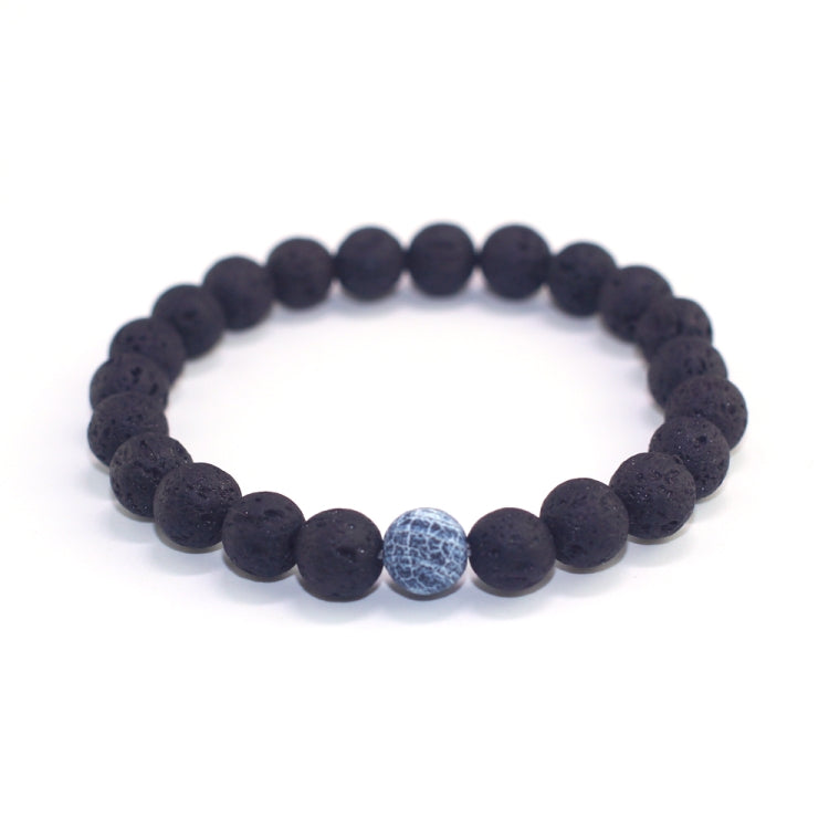 Conjunto de 2 Peças de Joalharia para Casais Clássico Pulseira de Contas de Lava Preta à Distância