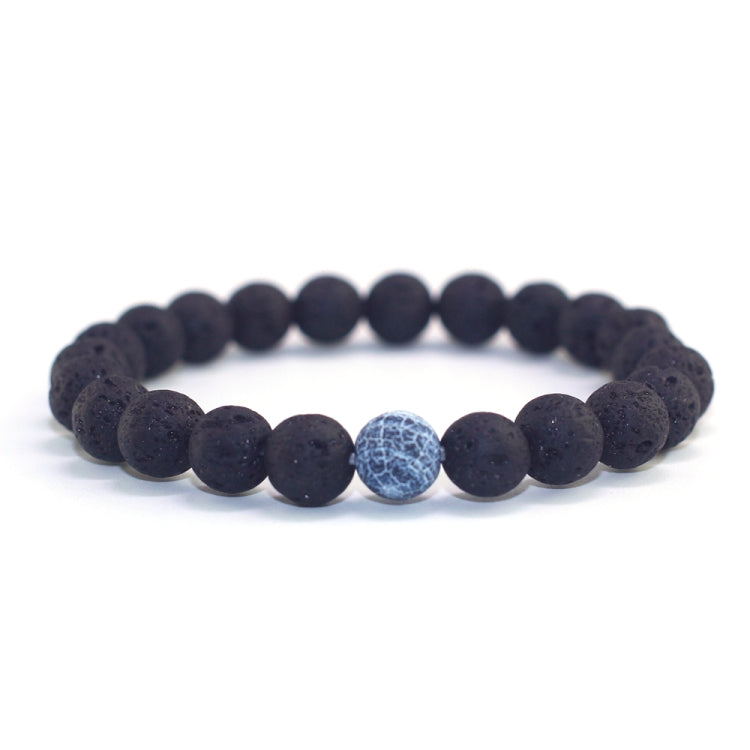 Conjunto de 2 Peças de Joalharia para Casais Clássico Pulseira de Contas de Lava Preta à Distância
