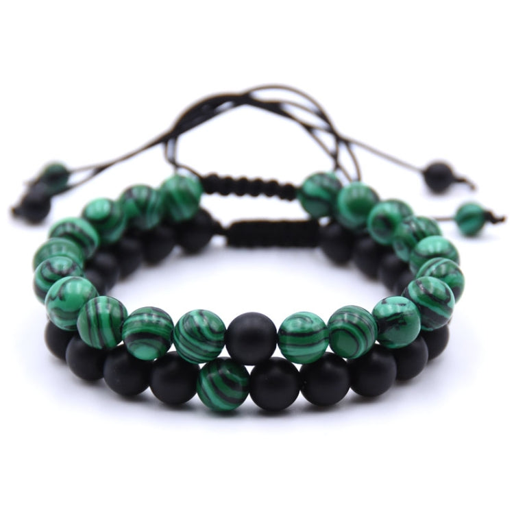 Pulseiras de Casal com Contas de Pedra Natural de 8mm para Homem, Trançadas com Charme