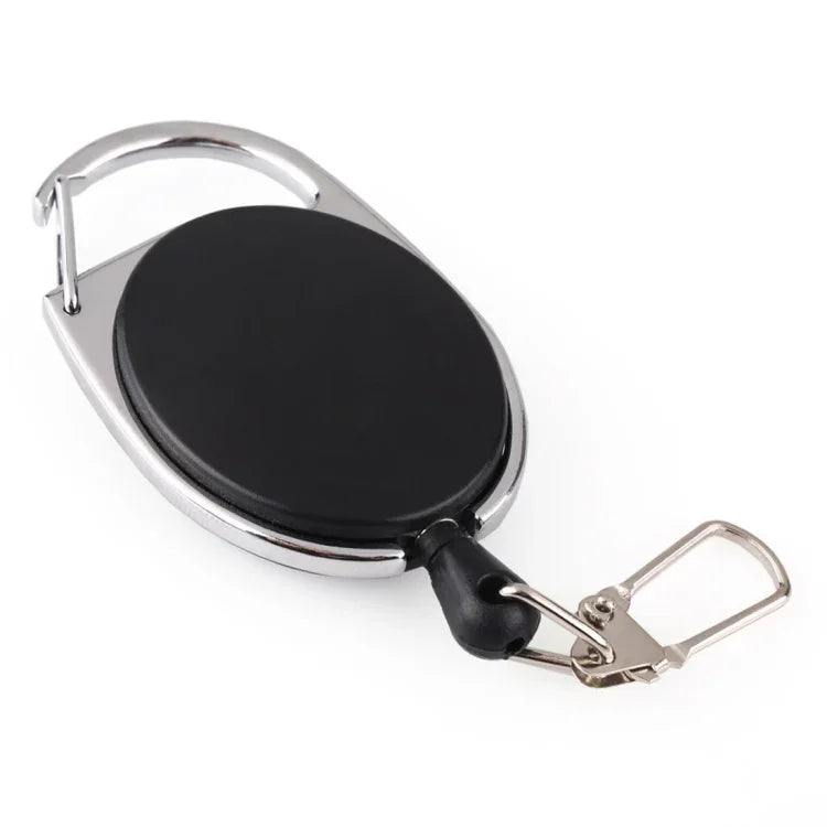 Anel de Chaves com Corda de Arame Telescópica para Exterior, Chaveiro Anti-Roubo EDC com Corrente Retrátil e Suporte para Anel de Chaves
