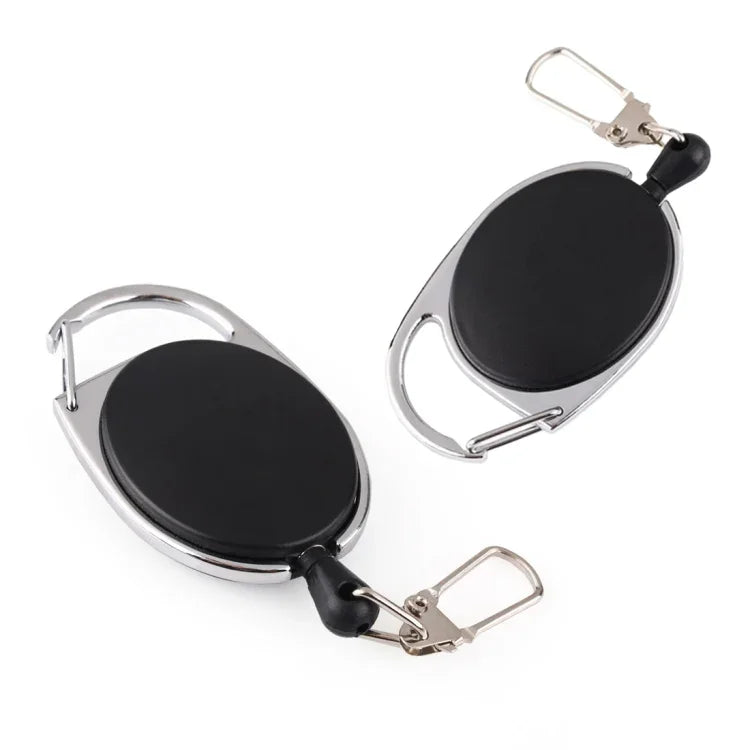 Anel de Chaves com Corda de Arame Telescópica para Exterior, Chaveiro Anti-Roubo EDC com Corrente Retrátil e Suporte para Anel de Chaves