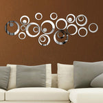24 Peças Autocolantes de Parede 3D DIY com Decoração de Círculos para Fundo de TV, Decoração de Parede em Acrílico