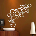 24 Peças Autocolantes de Parede 3D DIY com Decoração de Círculos para Fundo de TV, Decoração de Parede em Acrílico