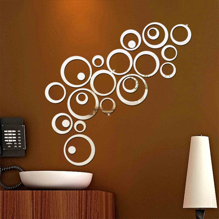 24 Peças Autocolantes de Parede 3D DIY com Decoração de Círculos para Fundo de TV, Decoração de Parede em Acrílico