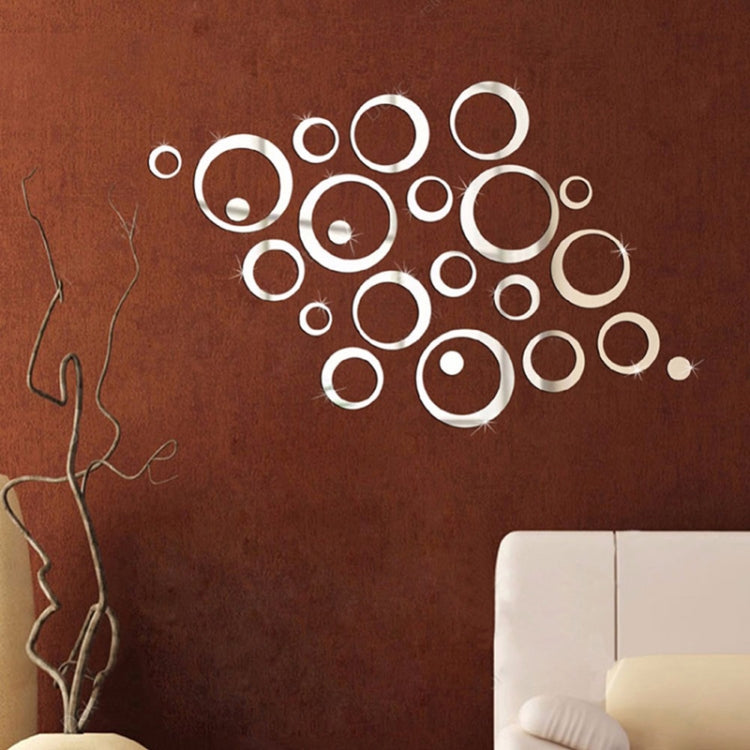 24 Peças Autocolantes de Parede 3D DIY com Decoração de Círculos para Fundo de TV, Decoração de Parede em Acrílico