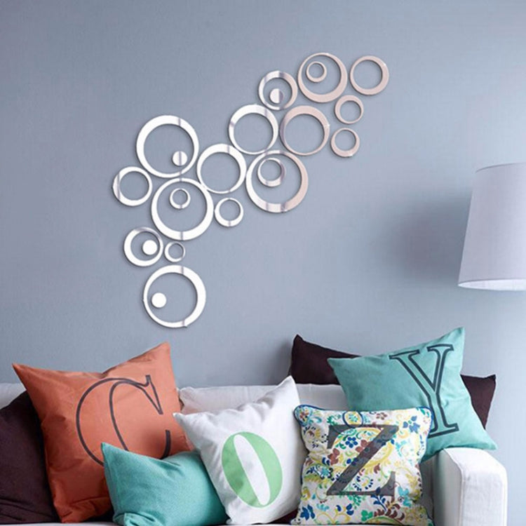 24 Peças Autocolantes de Parede 3D DIY com Decoração de Círculos para Fundo de TV, Decoração de Parede em Acrílico
