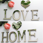 2 Peças Autocolantes de Parede 3D DIY com Letras Inglesas em Acrílico para Decoração de Casa Criativa e Personalizada