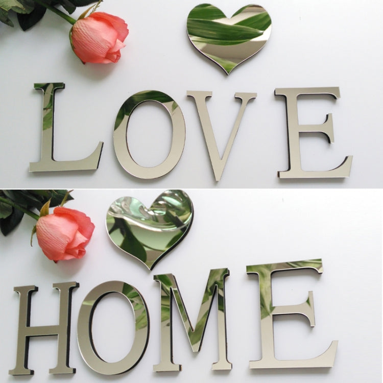 2 Peças Autocolantes de Parede 3D DIY com Letras Inglesas em Acrílico para Decoração de Casa Criativa e Personalizada