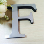 2 Peças Autocolantes de Parede 3D DIY com Letras Inglesas em Acrílico para Decoração de Casa Criativa e Personalizada