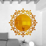 Autocolante de Parede e Teto em Vinil com Arte de Espelho de Videira com Flores, Autocolante de Videira com Flores (Prateado), Autocolante de Videira com Flores (Dourado)