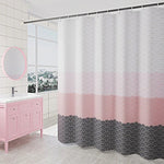Cortina de Duche Geométrica Impermeável para Banho, Com 200 x Altura 200cm, Com 100 x Altura 200cm, Com 120 x Altura 200cm, Com 150 x Altura 200cm, Com 220 x Altura 200cm, Com 260 x Altura 200cm, Com 280 x Altura 200cm