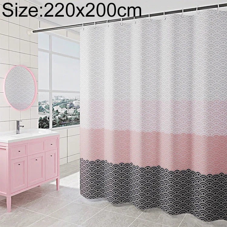 Cortina de Duche Geométrica Impermeável para Banho, Com 200 x Altura 200cm, Com 100 x Altura 200cm, Com 120 x Altura 200cm, Com 150 x Altura 200cm, Com 220 x Altura 200cm, Com 260 x Altura 200cm, Com 280 x Altura 200cm