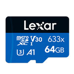 Cartão de Memória TF Lexar 633x 64GB de Alta Velocidade Dedicado para Gravador de Condução e Telemóvel DVR, 64GB