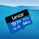 Cartão de Memória TF Lexar 633x 64GB de Alta Velocidade Dedicado para Gravador de Condução e Telemóvel DVR, 64GB