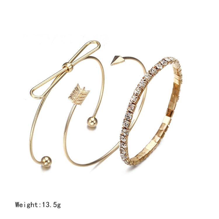 Conjunto de Pulseiras Ajustáveis em Forma de Braçadeira com Folha Dourada, Floco de Neve e Galhadas de Veado para Mulher