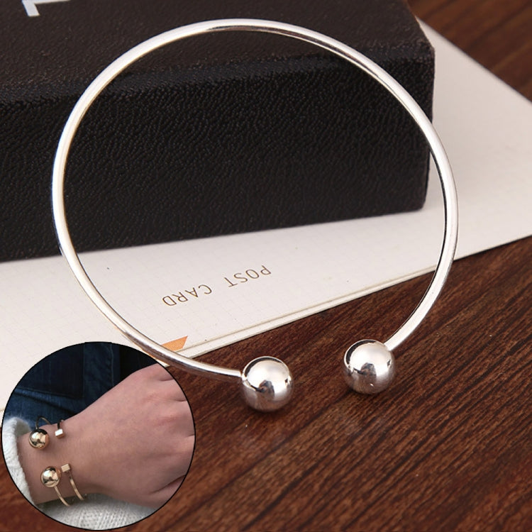 Bracelete de Liga com Grande Bola de Cobre para Mulher, dourado, prateado