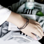 Pulseiras Vintage com Charms Abertos e Multicamadas, Preto, Dourado Rosa, Prateado, Dourado