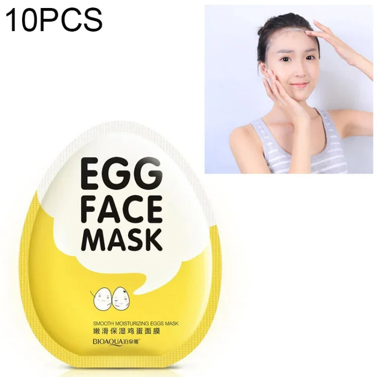 10 Máscaras Faciais em Forma de Ovo Máscara Facial Suave Hidratante Controle de Oleosidade Redução de Poros Clareamento Máscara Iluminadora Cuidados da Pele