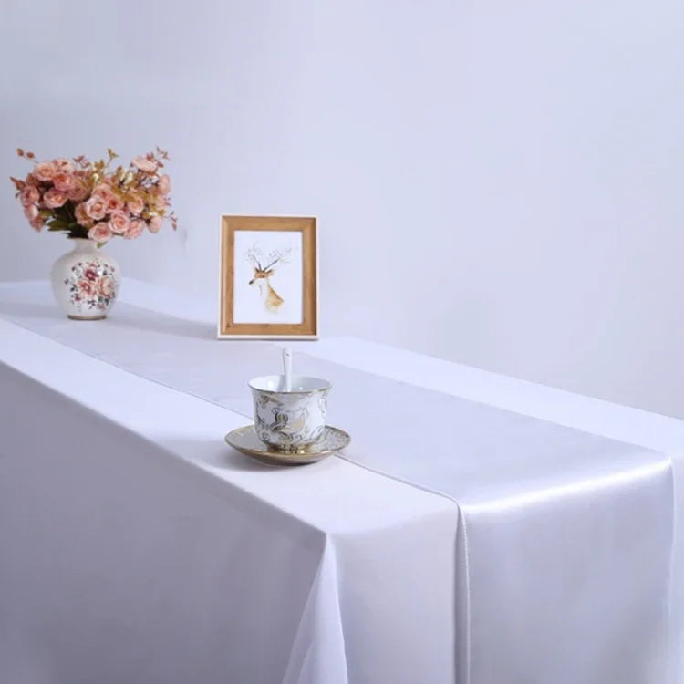 Toalha de Mesa em Cetim Decoração para Festa em Casa, Casamento, Decoração de Natal, 30X275CM