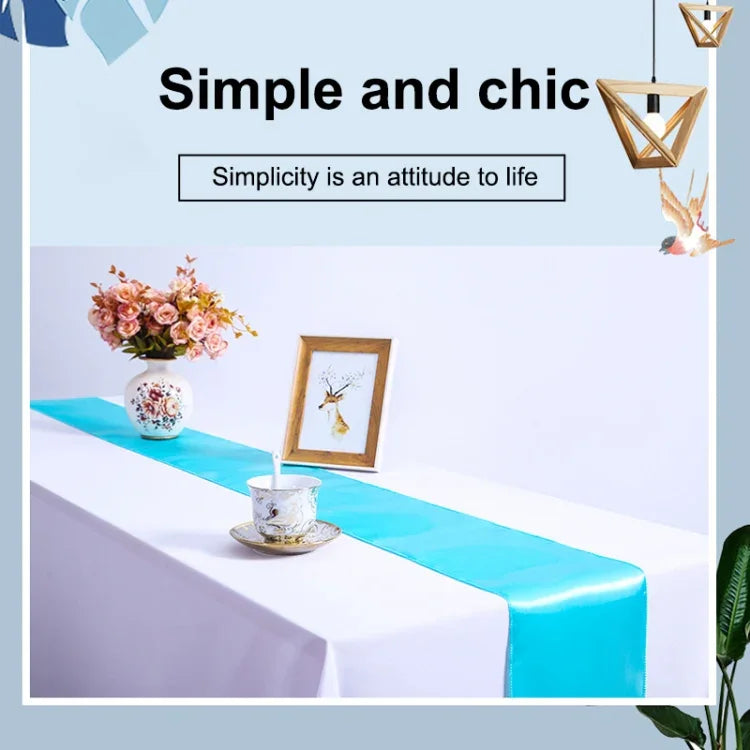 Toalha de Mesa em Cetim Decoração para Festa em Casa, Casamento, Decoração de Natal, 30X275CM