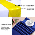 Toalha de Mesa em Cetim Decoração para Festa em Casa, Casamento, Decoração de Natal, 30X275CM