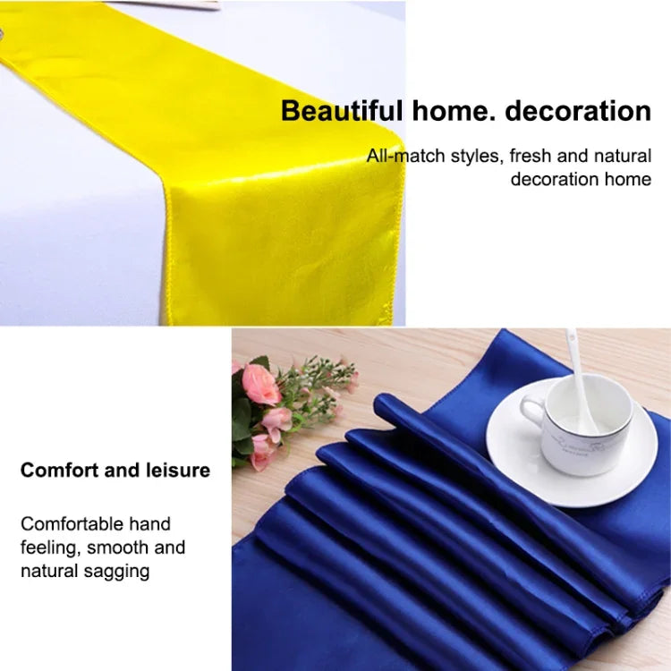 Toalha de Mesa em Cetim Decoração para Festa em Casa, Casamento, Decoração de Natal, 30X275CM