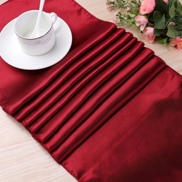 Toalha de Mesa em Cetim Decoração para Festa em Casa, Casamento, Decoração de Natal, 30X275CM