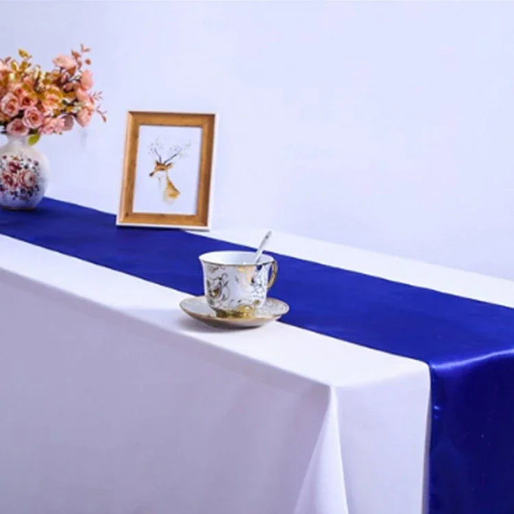 Toalha de Mesa em Cetim Decoração para Festa em Casa, Casamento, Decoração de Natal, 30X275CM