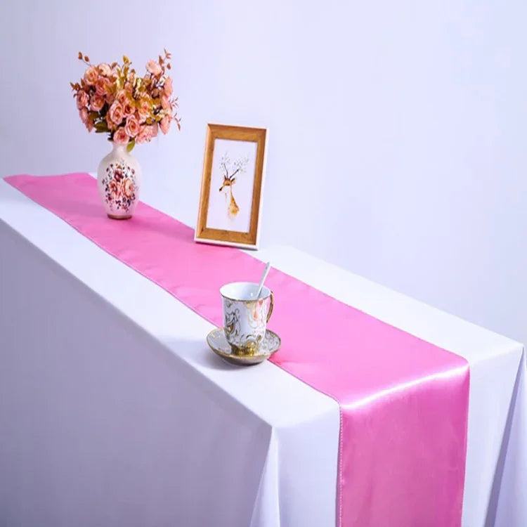 Toalha de Mesa em Cetim Decoração para Festa em Casa, Casamento, Decoração de Natal, 30X275CM