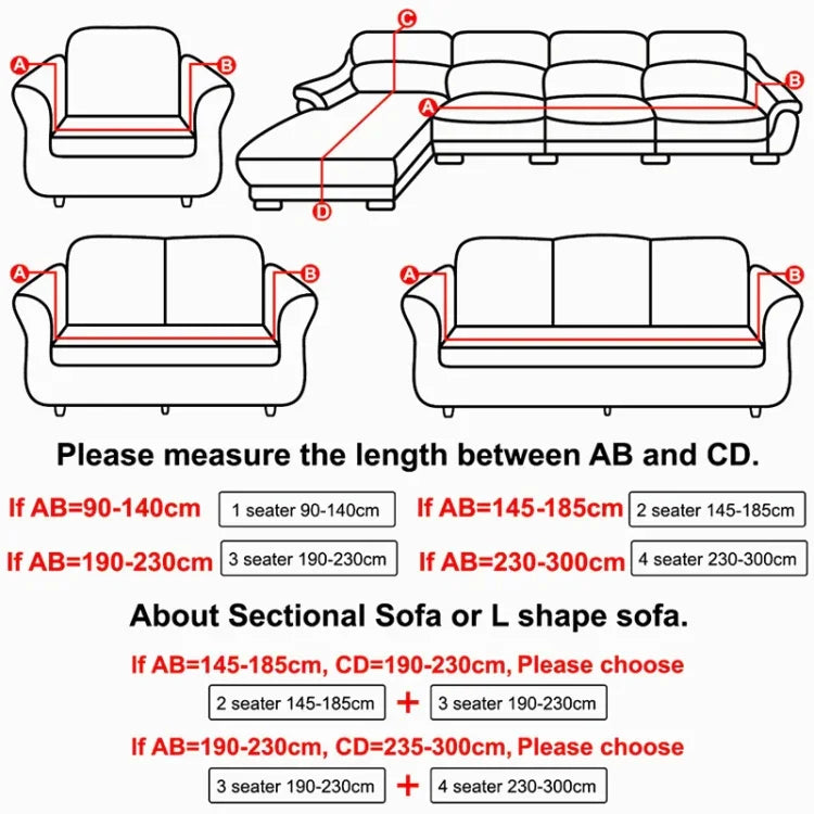 Capa de Sofá em Tecido Plush, Espessa, Elástica, para Sofá, Não Inclui Capa de Almofada, 1 Lugar 90-140cm, 2 Lugares 145-185cm, 3 Lugares 190-230cm, 4 Lugares 230-300cm