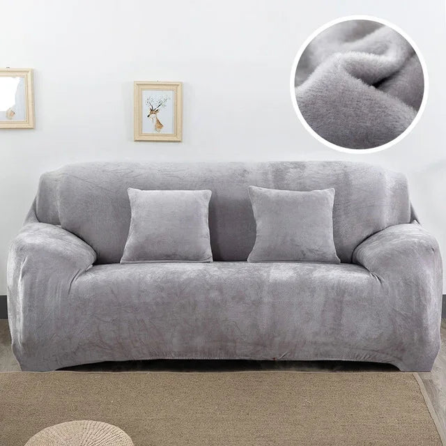 Capa de Sofá em Tecido Plush, Espessa, Elástica, para Sofá, Não Inclui Capa de Almofada, 1 Lugar 90-140cm, 2 Lugares 145-185cm, 3 Lugares 190-230cm, 4 Lugares 230-300cm
