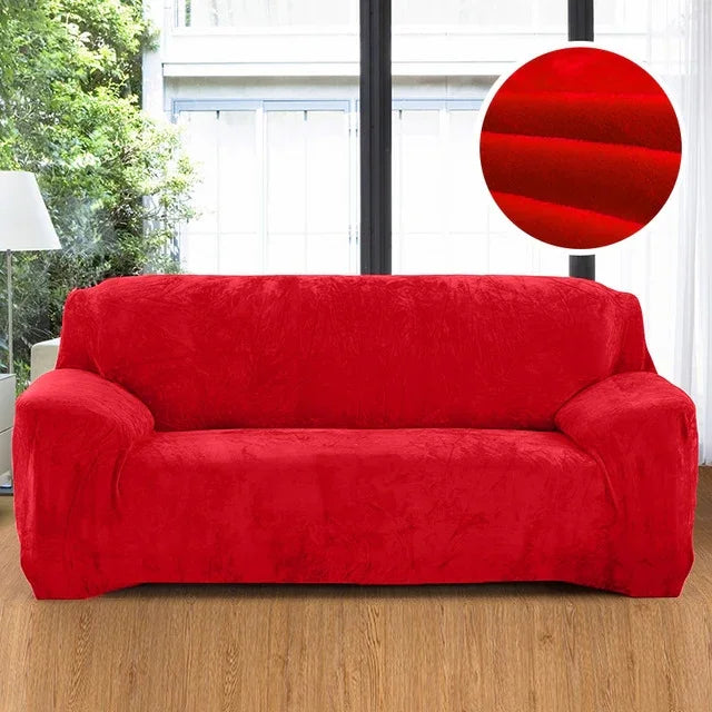 Capa de Sofá em Tecido Plush, Espessa, Elástica, para Sofá, Não Inclui Capa de Almofada, 1 Lugar 90-140cm, 2 Lugares 145-185cm, 3 Lugares 190-230cm, 4 Lugares 230-300cm