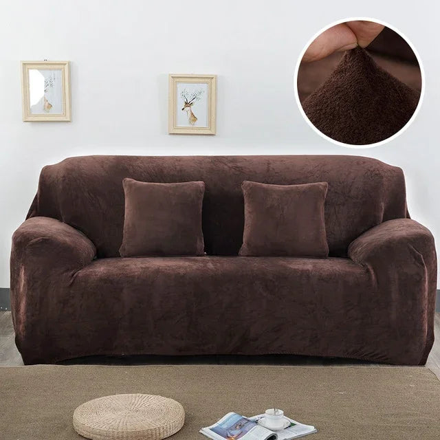 Capa de Sofá em Tecido Plush, Espessa, Elástica, para Sofá, Não Inclui Capa de Almofada, 1 Lugar 90-140cm, 2 Lugares 145-185cm, 3 Lugares 190-230cm, 4 Lugares 230-300cm